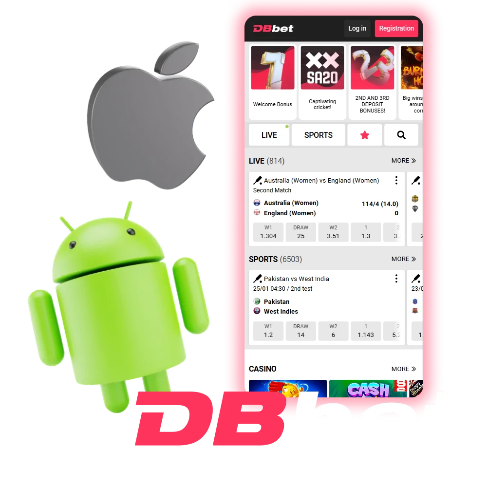 Download the DBbet app for Android and iOS.