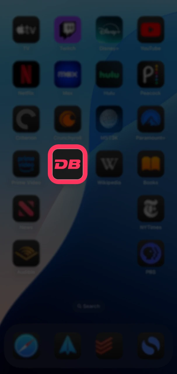 Find the DBbet web version on your iOS device.