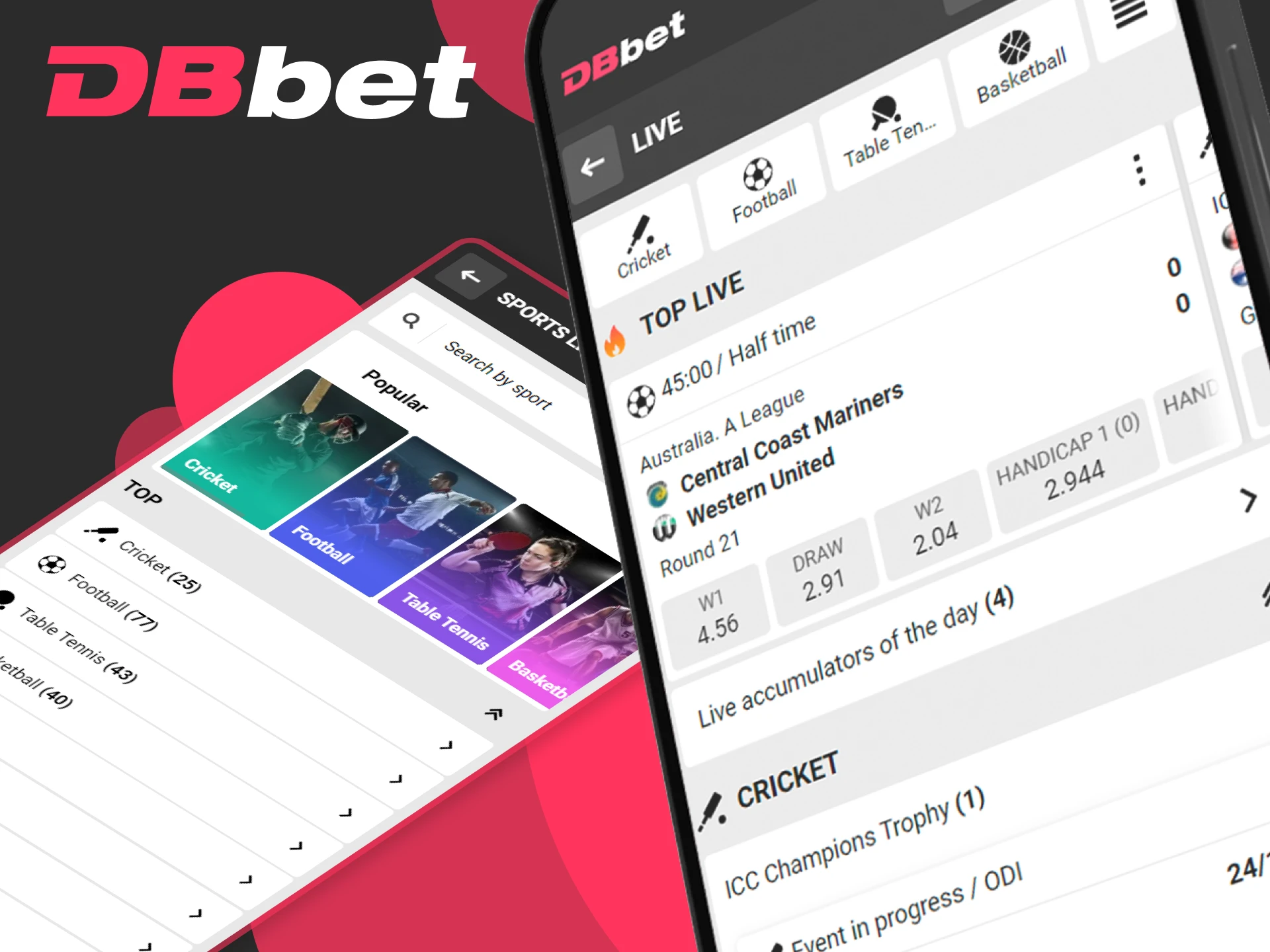 Bet on live sports events at DBbet.