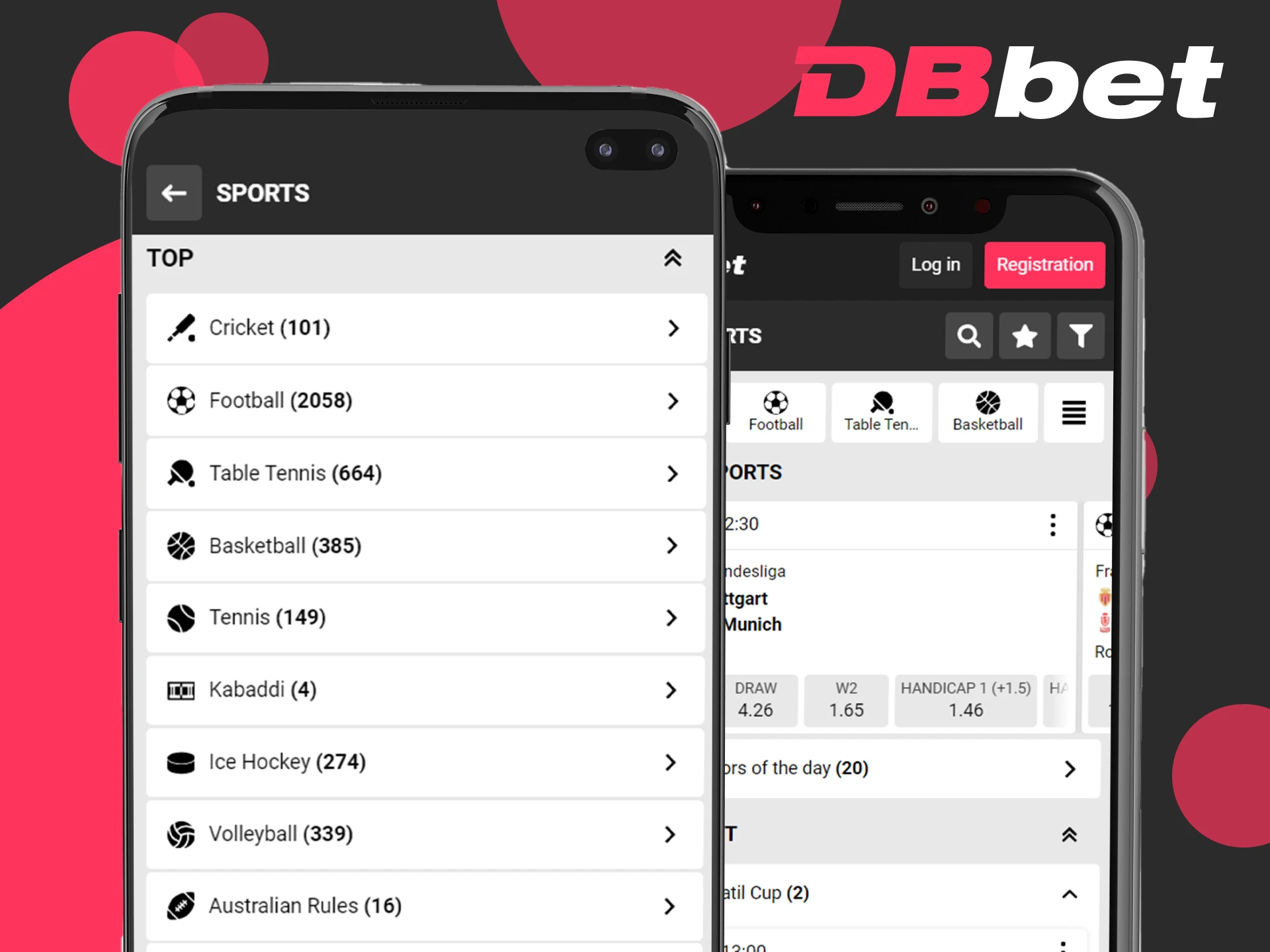 DBbet offers a variety of sports that you can bet on.