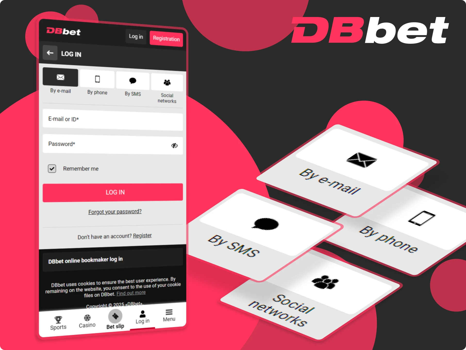 Here is how you can log into your DBbet account via the mobile app.