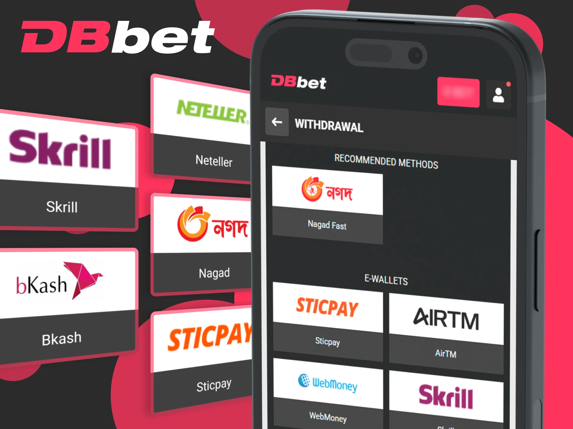 Available withdrawal methods on DBbet.